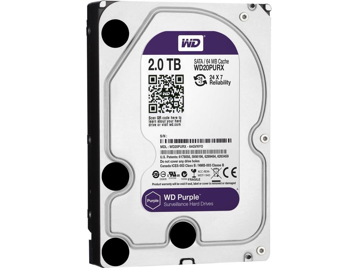 WD Purple 2TB Surveillance 6Gb/s 3.5″ SATA Hard Drive